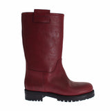 Boots Red Leather Mid Calf