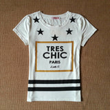 2016 Brand New Summer Womens T Shirts Short Sleeve Tops Tees Tshirt Fashion For Women Ladies Paris Star Print t-shirts