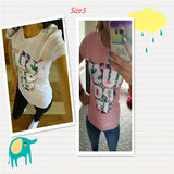 2016 Casual T shirt Women Letter Print and Solid Color Round Neck Pink Tops Femmes Tees Cotton Women's Fashion tshirts Clothing