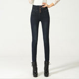 2016 Jeans Womens High Waist Elastic Skinny Denim Long Pencil Pants Plus Size 40 Woman Jeans Camisa Feminina Lady Fat Trousers