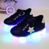2016 New LED lights Child sneakers shoe trend Fluorescence casual kids boys girls sports shoes children leather sneakers shoes