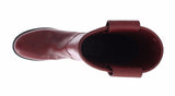 Boots Red Leather Mid Calf