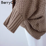 BerryGo batwing sleeve knitted cardigan sweaters women Fashion oversized shrug sweater Autumn winter warm long sweater jumpers