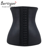 Burvogue Hot Shapers Waist Trainer Steel Bone Latex Waist Shaper Underbust Women Slimming Body Shaper Plus Size Shapewear