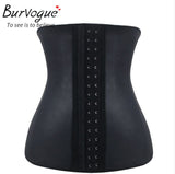 Burvogue Hot Shapers Waist Trainer Steel Bone Latex Waist Shaper Underbust Women Slimming Body Shaper Plus Size Shapewear