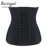 Burvogue Hot Shapers Waist Trainer Steel Bone Latex Waist Shaper Underbust Women Slimming Body Shaper Plus Size Shapewear