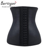 Burvogue Hot Shapers Waist Trainer Steel Bone Latex Waist Shaper Underbust Women Slimming Body Shaper Plus Size Shapewear