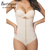 Burvogue Latex Waist Trainer Clips or Zip Women Body Shaper Slimming Shapewear Butt Lifter Tummy Control Waist Shaper Underwear