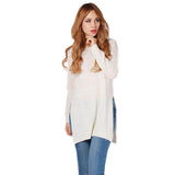 Fashion Lady Knitwear Women Casual Sweater Autumn Winter Knitted Plus Size Split Pullover Sweater