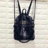 High Quality Women Backpacks Lady Girls Travel Blosas Women Bags Washed Leather Backpacks Rivet Backpacks Student School Bag Hot