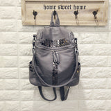 High Quality Women Backpacks Lady Girls Travel Blosas Women Bags Washed Leather Backpacks Rivet Backpacks Student School Bag Hot