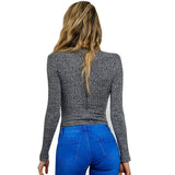 Lace up V Neck Top Lady Sexy Knitted Tops Pullover Cross Lace Up Long Sleeve T Shirt