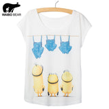 New Arrival Fashion Summer T Shirt Women Despicable Me White Shirt Female Short Sleeve Cute Minions Printed Tee Shirt Lady