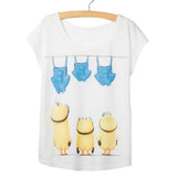New Arrival Fashion Summer T Shirt Women Despicable Me White Shirt Female Short Sleeve Cute Minions Printed Tee Shirt Lady