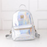 New Arrival Hologram Laser Backpack Girl School Bag Women Rainbow Colorful Metallic Silver Laser Holographic Backpack,MF1619