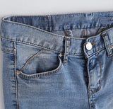 New Fashion 2015 Blue Wash Skinny Hole Jeans Women Plus Size Thin Elastic Slim Ripped Jeans For Women Pencil Pant 26-31