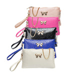New Women's Chain PU Small Shoulder Bag Crocodile Bow Decoration Clutch Pouch Bags HB88