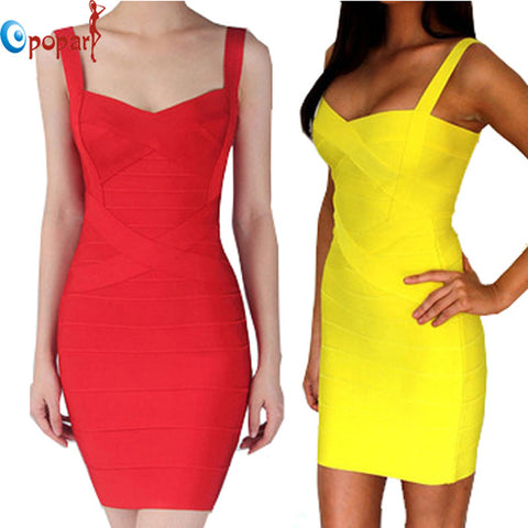 Women Candy Color Spaghetti Strap Bandage Dress Bodycon Mini Sexy Club Dress 2016 Rayon Sheath Party Dresses Drop Ship HL8675