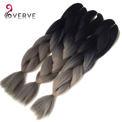 Ombre Kanekalon Braiding Hair braid 100g/piece Synthetic Two Tone High Temperature Fiber Kanekalon Jumbo Braid Hair Extensions