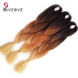 Ombre Kanekalon Braiding Hair braid 100g/piece Synthetic Two Tone High Temperature Fiber Kanekalon Jumbo Braid Hair Extensions
