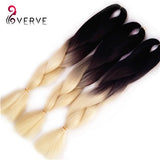Ombre Kanekalon Braiding Hair braid 100g/piece Synthetic Two Tone High Temperature Fiber Kanekalon Jumbo Braid Hair Extensions