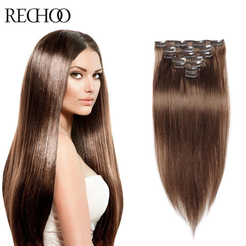 Clip In Human Hair Extensions Double Drawn Fashionable 180G Clip In Human Hair Extensions Peruvien Remy Human Hair Clip Hair