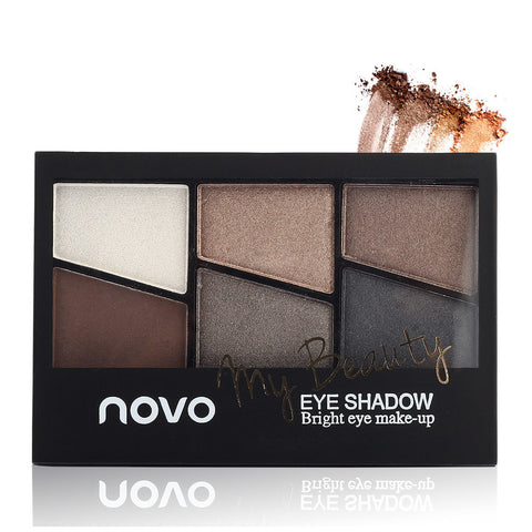 Brand New 6 color Smoky Palette Make Up Eyeshadow Kit Set Makeup Shadows Earth Color With Brush