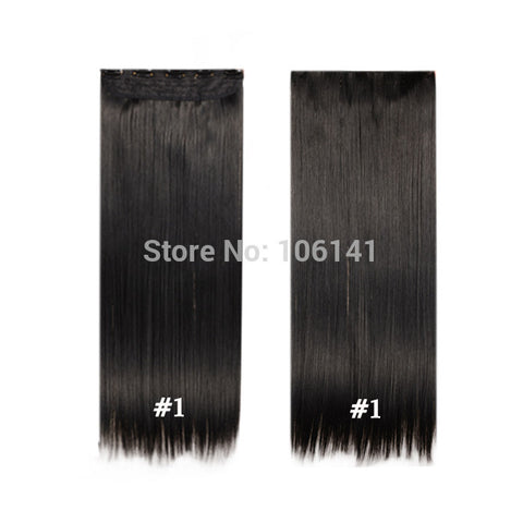 Clip In Hair Extensions 24inch 60cm 120g 5clips Long Straight  Synthetic Hair Clip in Synthetic Hair Extension Free Shipping