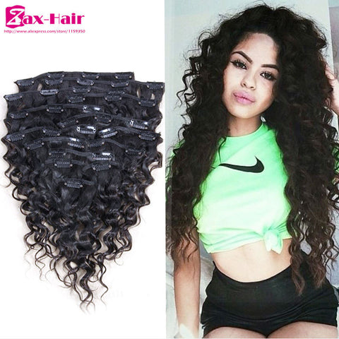 Clip In Human Hair Extensions Curly African American Clip In Hair Extensions Virgin Brazilian Human Clip in Hair For Black Women
