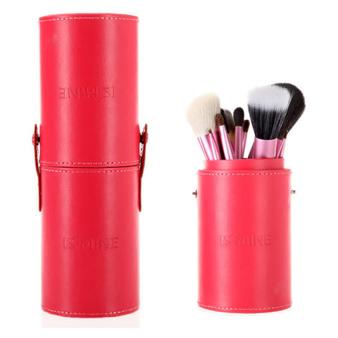 13 Pcs Makeup Brush Cosmetic Brushes Tool Set Kit with Cylindrical Cup Case Red