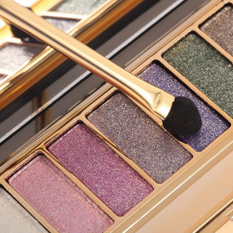 2015 New women 9 colors diamond bright colorful makeup eye shadow super make up set flash Glitter eyeshadow palette with brush