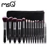 MSQ 15pcs Professional Makeup Brushes Set Make Up Brushes High Quality Synthetic Hair With PU Leather Case For Beauty