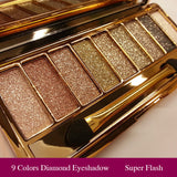 9 Colors Diamond Bright Makeup Eyeshadow Naked Smoky Palette Make Up Set Eye Shadow Maquillage Professional Cosmetic With Brush