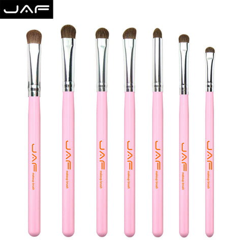 JAF 7pcs Eye Brushes Set Pink Makeup Brush Sets makeup brush kit Natural Eye Shadow Brushes  Blending Pencil  Kit JE07PY
