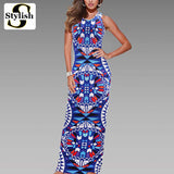 Maxi Dress Summer Bohemian Long Dress Boho 2016 New Fashion Sexy Sleeveless Print Bandage Tank Long Dresses For Women Clothing