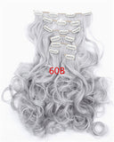 1Set Clip On Hair Extension 50cm 20inch 7pcs/set Natural Hairpieces Hair Style Wavy Curly Synthetic Clip In Hair Extensions 999