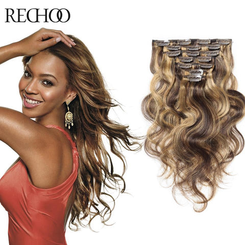 Peruvian Clip Ins Double Weft Clip Hair Extension Human Hair 7 8 10 Pieces Remy Hair Extension 160G Human 20 22 24 Inch