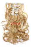 22 Colors!!! Free Shipping 50cm 20inch 7pcs/Set Curly Hair Extension Hairpiece Hair Weave Synthetic Clip In Hair Extensions 999