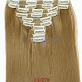 16 Colors Clip in Hair Extensions 25inch Long Straight Fake False Hair Extension Heat Resistant Synthetic Natural Hair Extension