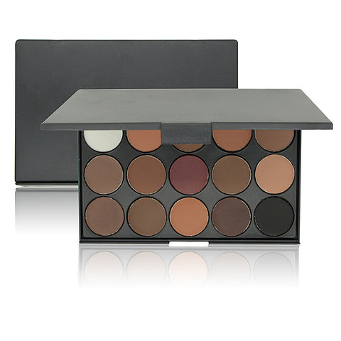 HOT! Eye Makeup 15 Color Matte Shimmer Pigment Nude Eyeshadow Palette Cosmetic Make up Set EARTH Tone Eye Shadow #E15#