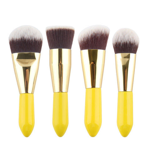 4 pcs Kabuki Brushes Synthetic Hair Stage Make Up Tools Makeup Brush Set  Travel Kit
