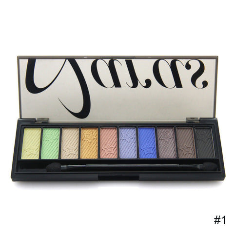 2016 Naras 10 Colors Nude Makeup Eyeshadow Palette with Brush Luminous Glitter Shimmer Eye shadow Make Up Palette Cosmetics