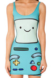 3D Digital Print Sexy Women Vest Dress Cartoon Adventure Time Dress BRO BALL REVERSIBLE SKATER DRESS Club Bandage Slim Dresses