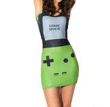 3D Digital Print Sexy Women Vest Dress Cartoon Adventure Time Dress BRO BALL REVERSIBLE SKATER DRESS Club Bandage Slim Dresses