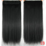 Women Hair Extensions Black Brown Blonde Natural Straight 60cm Long High Tempreture Synthetic Woman Hair Extension Hairpiece