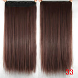 Women Hair Extensions Black Brown Blonde Natural Straight 60cm Long High Tempreture Synthetic Woman Hair Extension Hairpiece