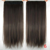 Women Hair Extensions Black Brown Blonde Natural Straight 60cm Long High Tempreture Synthetic Woman Hair Extension Hairpiece