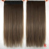 Women Hair Extensions Black Brown Blonde Natural Straight 60cm Long High Tempreture Synthetic Woman Hair Extension Hairpiece