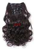 1Set Clip On Hair Extension 50cm 20inch 7pcs/set Natural Hairpieces Hair Style Wavy Curly Synthetic Clip In Hair Extensions 999