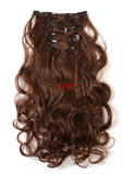 1Set Clip On Hair Extension 50cm 20inch 7pcs/set Natural Hairpieces Hair Style Wavy Curly Synthetic Clip In Hair Extensions 999